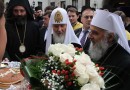 His Holiness Patriarch Kirill greets Patriarch Irinej with the fifth anniversary of his ascension to the patriarchal throne